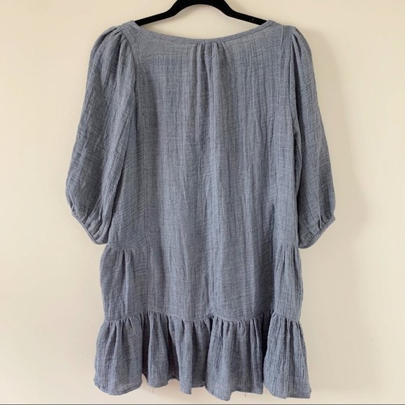 Anthropologie dRA Lyon Gauze Mini Dress Blue Slate Size Small - Picture 12 of 13
